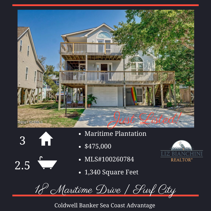 LizBianchini's tweet photo. Just Listed! 18 Maritime Drive - Surf City ☀️

There is nothing like coming over the Surf City bridge &amp; seeing the ocean just ahead of you. Even better is to own a beach home &amp; have the ocean mere steps from your front door.  🏖️ https://t.co/PHnLJay0IP