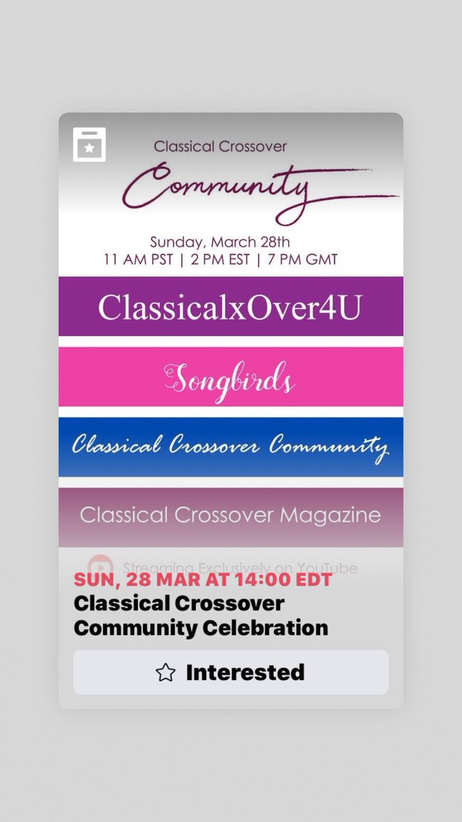 JannieBroadcast's tweet photo. Another collaboration online concert 28th March 2021 #ClassicalXOver @ClassCrossMag #Songbirds #ClassicalCrossoverCommunity ‘Not to be missed’ 🎶🎤🎼 my intros by @PicHouse_Films #nwaleshour https://t.co/5k7RkOfpPi