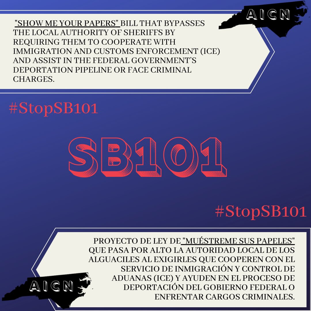 Take action today--> bit.ly/2OAaCbT #StopSB101 #NCGA