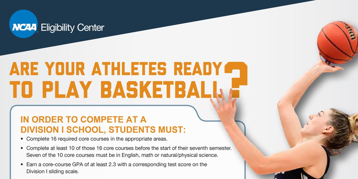 Basketball coaches—do your student-athletes want to play in college? Check out the latest <a href="/ncaaec/">NCAA Eligibility Center</a> #bball resource to learn more.

➡️ on.ncaa.com/BballCoaches
@ncaawbb | @marchmadness