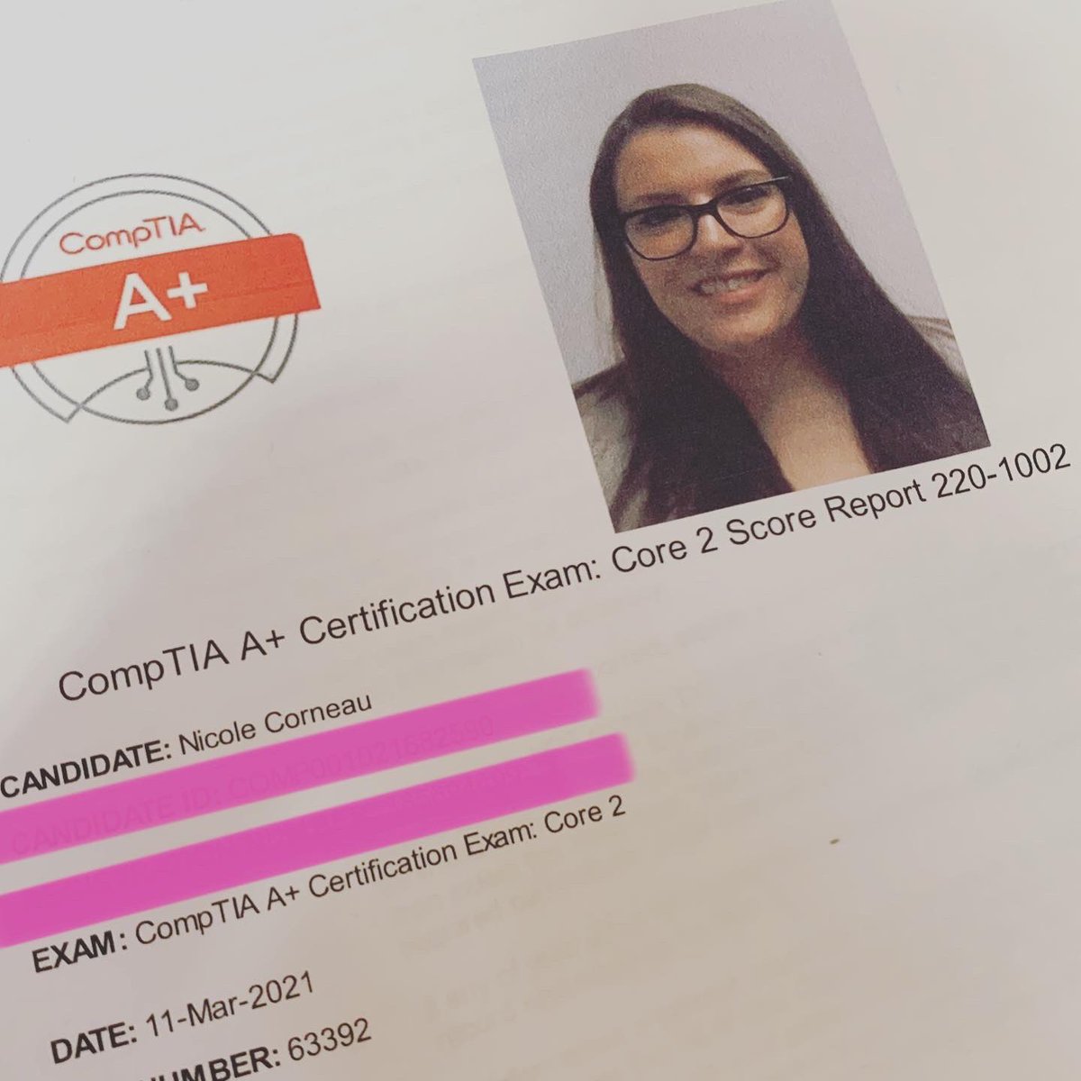 oOoNICKIoOo's tweet image. AYEEEE!! I’m so excited!! I’m officially A+ certified!! 🎉🤓💾 #CompTIA #APlusCertified #TimeToGetAJob #ImAlreadyBackInMyPajamas
