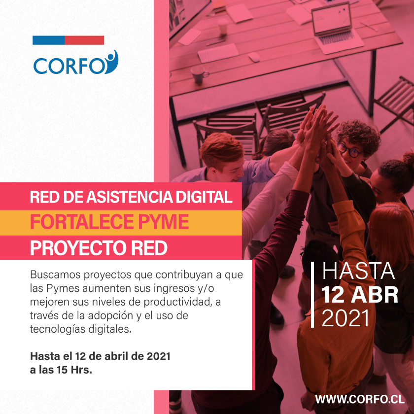 Ya abrimos una nueva convocatoria de los centros Fortalece Pyme. Serán 17 proyectos que continuarán el trabajo de la red nacional de apoyo a las Pymes en sus desafíos productivos. Conoce más en bit.ly/3vgapLT