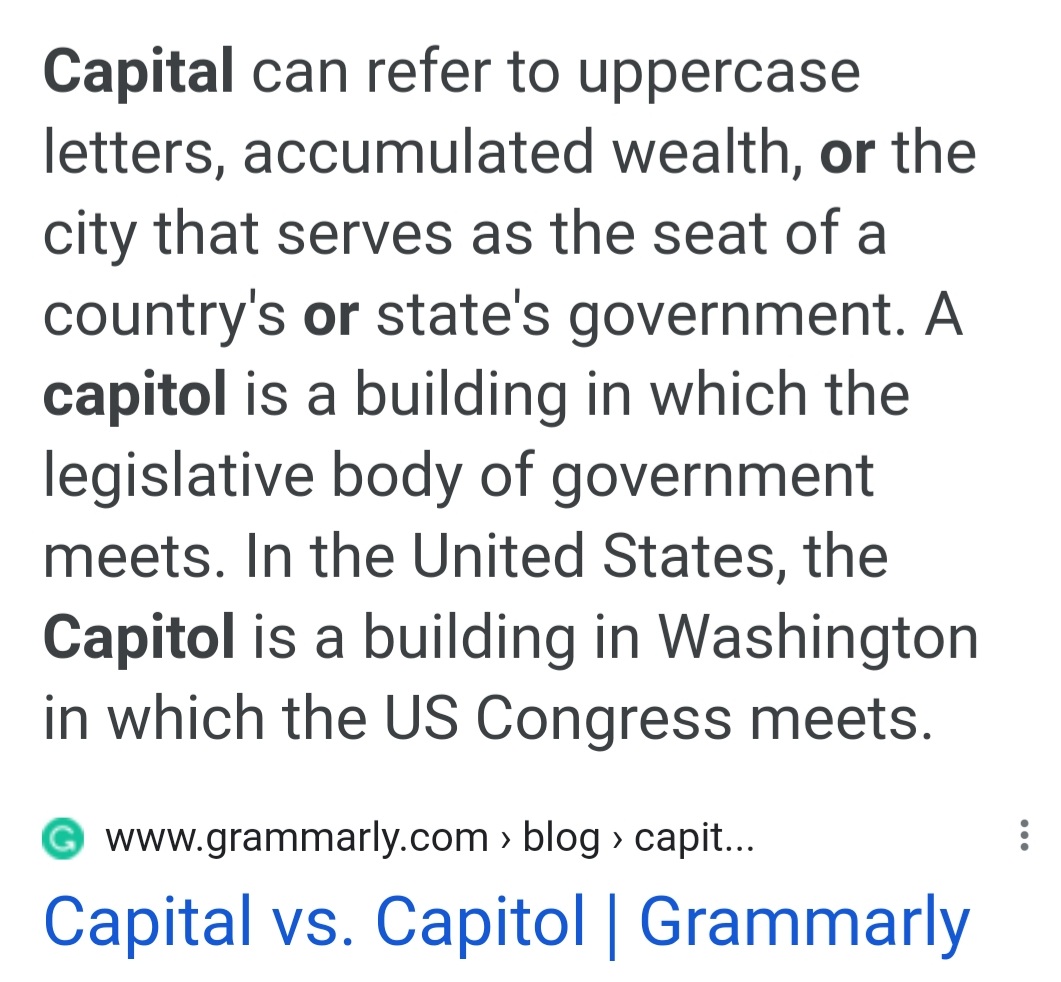 i_mColeen's tweet photo. @GlendaV18473726 @mtgreenee @realDonaldTrump My phone uses Google as a default but, really, any internet search engine will work.
CapitAl vs CapitOl... https://t.co/2cPLR804Pf