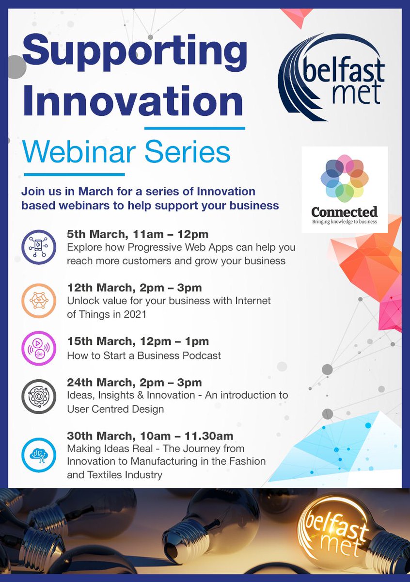 Hey #Belfasthour 👋🏻 it’s been a while! We’ve been busy with our new ‘Supporting #Innovation’ #Webinar series 👏🏻Check out the series &amp; sign up for tomorrow’s webinar to hear about our portfolio of support programmes &amp; Internet of Things cedsi.eventbrite.com #IoT #TheBigNIMarket