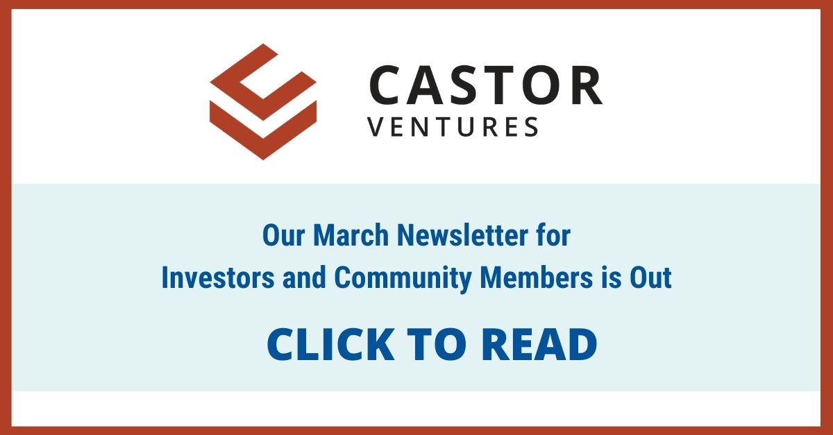 CastorVentures's tweet photo. FUND NEWS. Get the latest from Castor Ventures! Check out the March edition of our monthly newsletter and sign up to receive them straight to your inbox: https://t.co/ITkl5OQL7O https://t.co/4witPw5XQj
