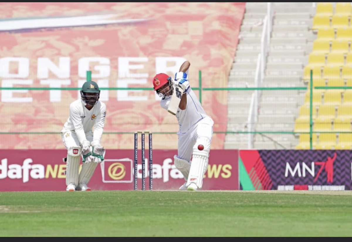 Congratulations <a href="/Hashmat_50/">Hashmat Shahidi</a> Afghanistan’s first double centurion and not forget aggressive knock of captain #AsgharAfghan ; well played guys !
