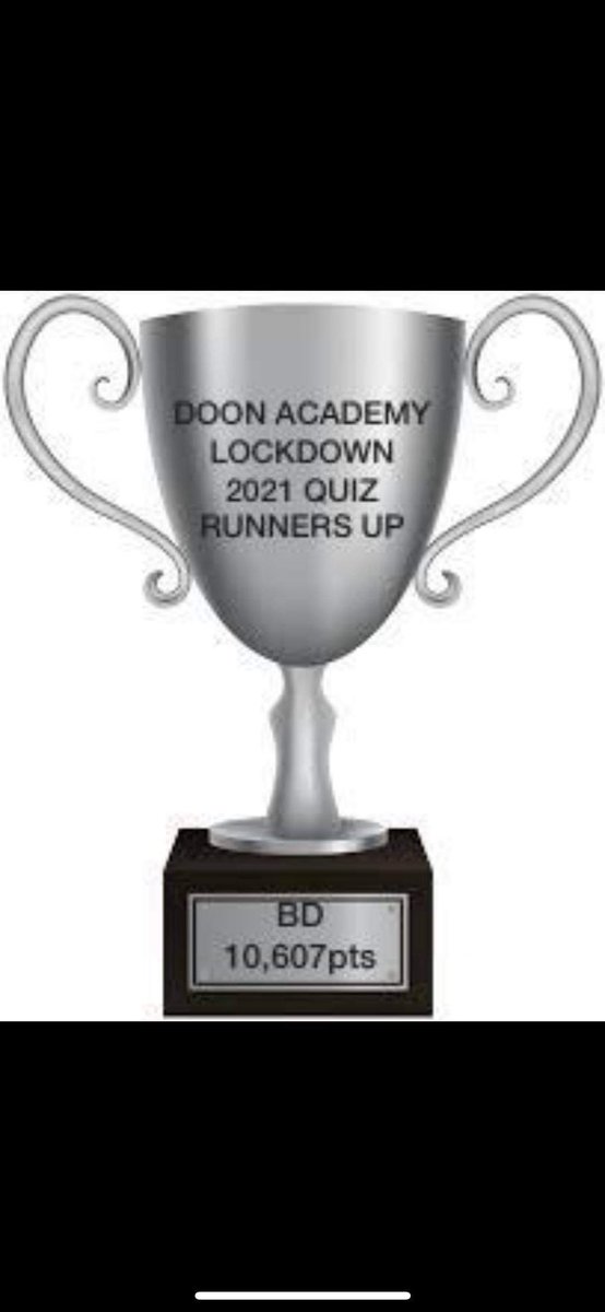 DoonAcad's tweet image. Mr Kelly &amp;amp; Mrs Telfer would like to thank all pupils &amp;amp; families for taking part in the Thursday night #lockdownquiz. A superb finale tonight with ‘that song is humming’ 🤣 It’s been a blast! #teamdoon 
Overall scores on the doors...