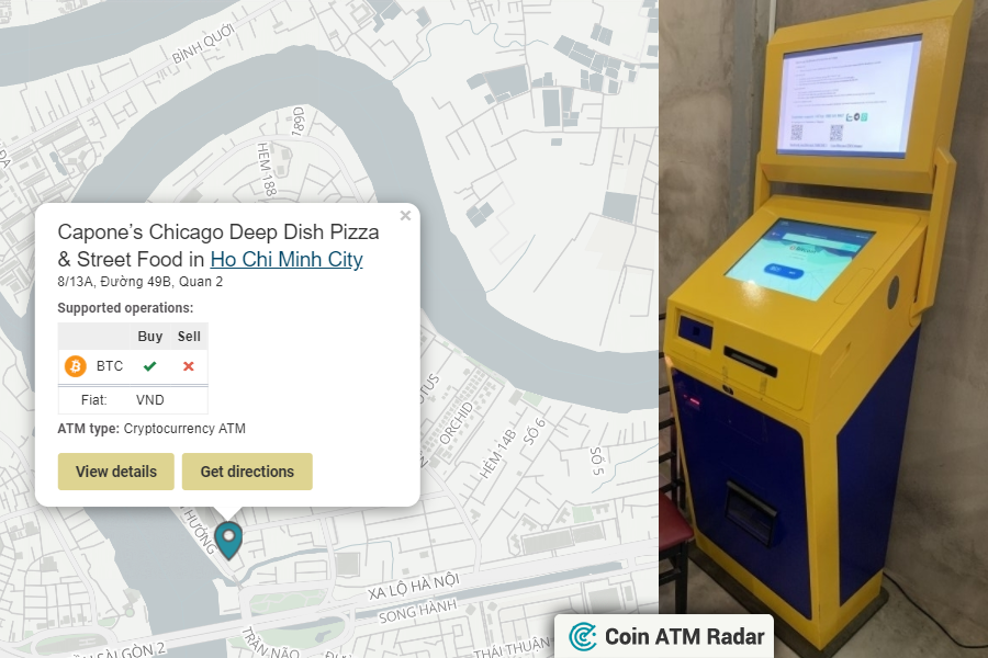 CoinATMRadar's tweet image. New installed #CryptocurrencyATM #bitcoin ATM at Capone’s Chicago Deep Dish Pizza &amp;amp; Street Food in #HoChiMinhCity 🇻🇳. Operated by @Bitcoin_Vietnam. Supported coins: #BTC coinatmradar.com/bitcoin_atm/24…