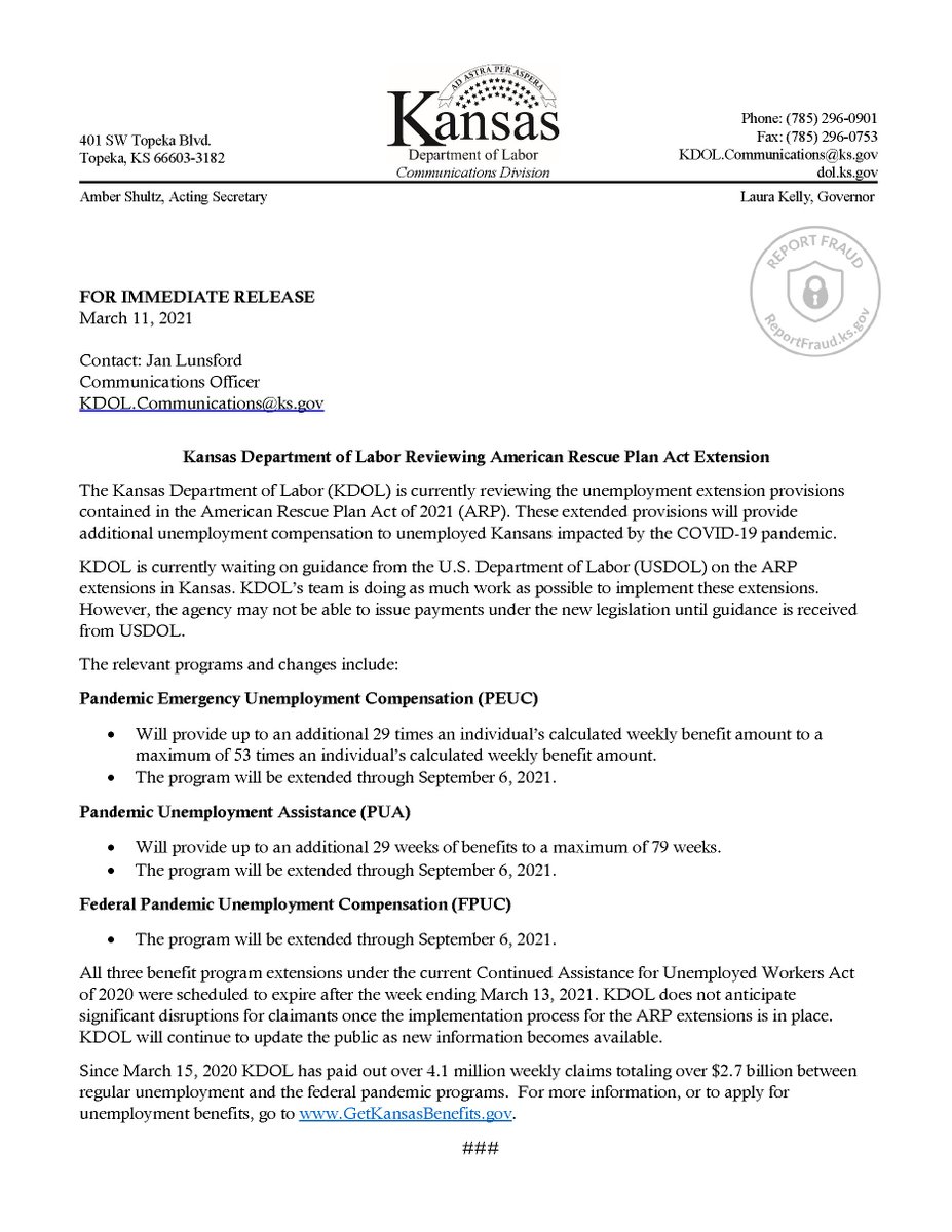 Kansas Department of Labor tweet media