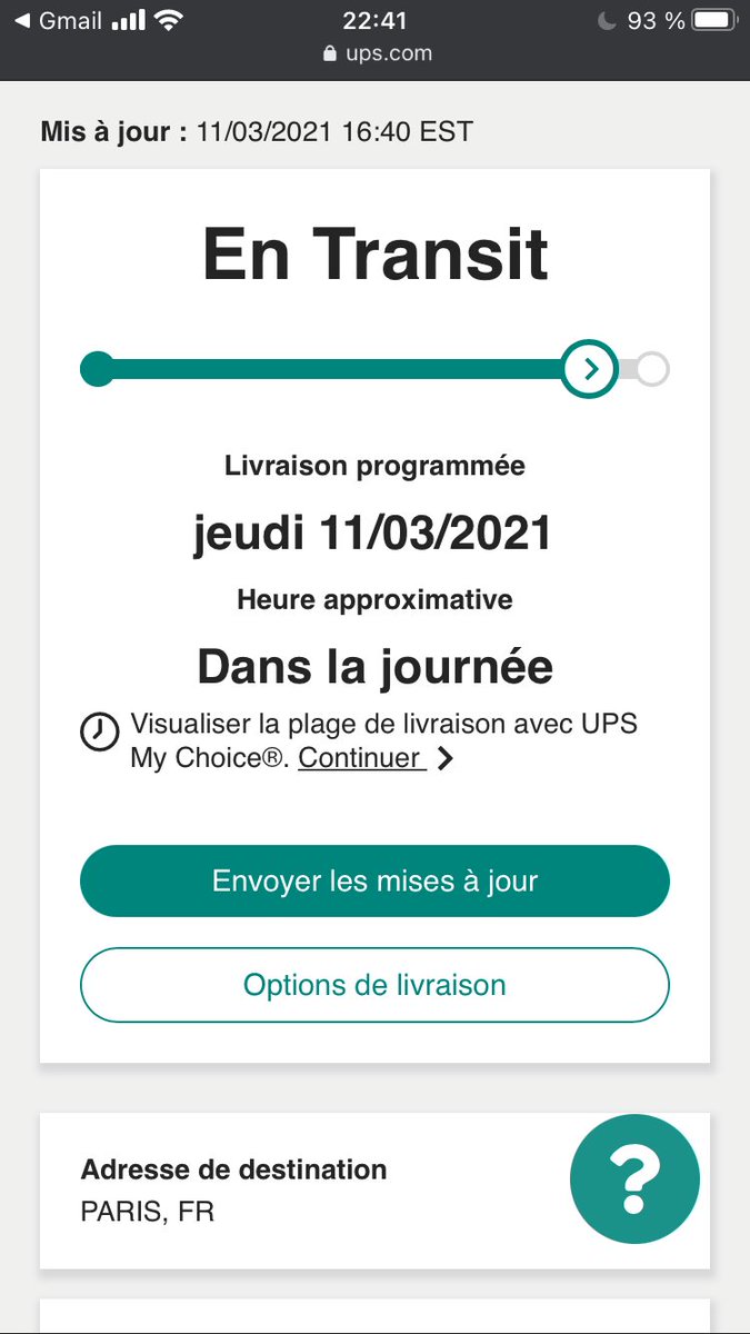 AgatheSurcouf's tweet photo. Hey @UPS_FR, on est d’accord que ma livraison c’est pas pour aujourd’hui ? https://t.co/JarYPs93sx