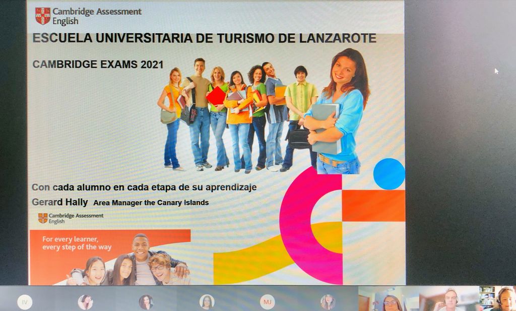 El pasado jueves 4 de marzo, Gerard Hally, Area Manager in the Canary Island and Portugal at Cambridge Assesment English, impartió una charla online en la EUTL sobre los exámenes oficiales de inglés, su certificación y dónde se pueden realizar en Lanzarote.