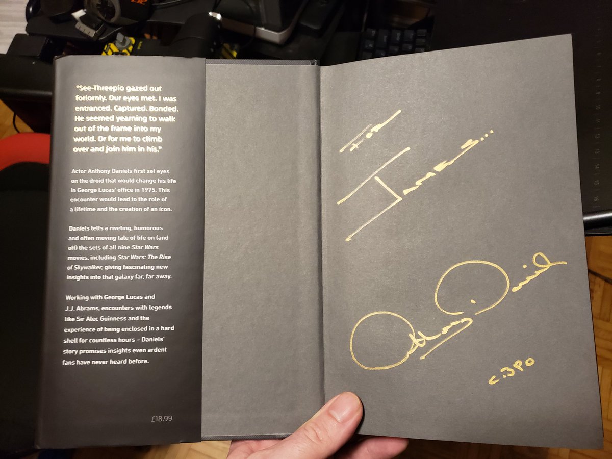 Huh. Anthony Daniels has exactly the handwriting I would expect C-3PO to have.
Besides a great memory of chatting with him about insider stuff, and an proportionally awful one of choking when he asked me a basic trivia question, I now have this as a memento of #StarWarsSquadrons