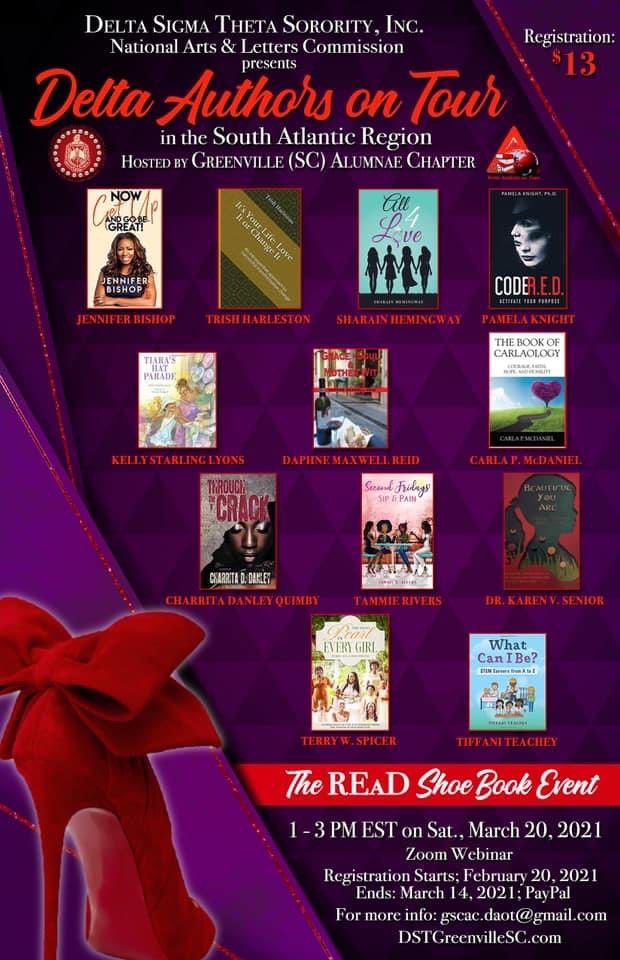 SensationalSAR's tweet photo. Join us for our first ever virtual Delta Authors on Tour. It will be hosted by @DSTGreenvilleSC and our mistress of ceremony will be @Jhoodmartin! You donโt want to miss it!
https://t.co/wR8gOEKpcP https://t.co/4ork7mHM51