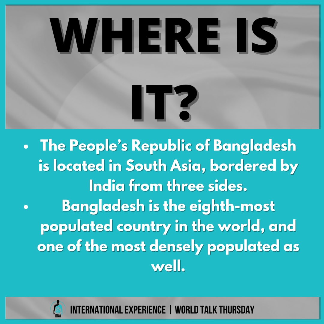 DNA_sob's tweet photo. On this #WorldTalkThursday, we explore Bangladesh. Enjoy these fun facts about the country and drop your flag if you call this home!! 🇧🇩 https://t.co/jUqDPU96Fa