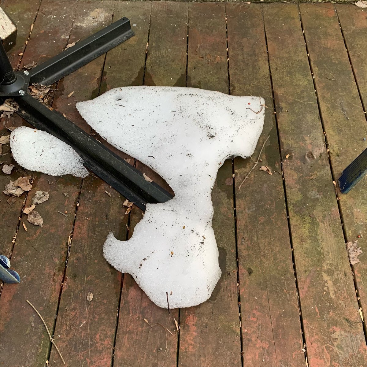 SueSerioFox29's tweet image. A record high of 74-degrees, and still there’s a wee patch of snow left on my deck. #weatherisweird