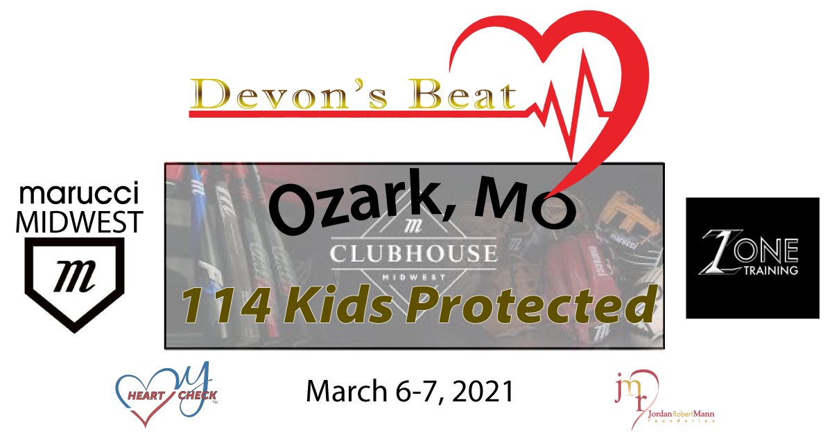 My HeartCheck (@myheartcheck) on Twitter photo Shoutout to #DevonsBeat for an incredible weekend, protecting kids from undiagnosed heart conditions! It couldn't have happened without the help of <a href="/MarucciMidwest/">Marucci Midwest</a> & <a href="/zone1training/">Zone 1 Training</a> from Ozark, MO. Thank you to all that made it a big success 💖 #HeartCheck #demandthebest Shoutout to #DevonsBeat for an incredible weekend, protecting kids from undiagnosed heart conditions! It couldn't have happened without the help of <a href="/MarucciMidwest/">Marucci Midwest</a> & <a href="/zone1training/">Zone 1 Training</a> from Ozark, MO. Thank you to all that made it a big success 💖 #HeartCheck #demandthebest