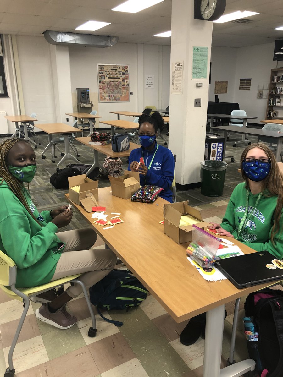 CJ_Capstone's tweet photo. The first service project labeling soap for Human Trafficking prevention was led by seniors Bryce and Trinitee.  2000 bars labeled in under an hour!  #StopHumanTrafficking #Classof2021 https://t.co/2wun6POIWu