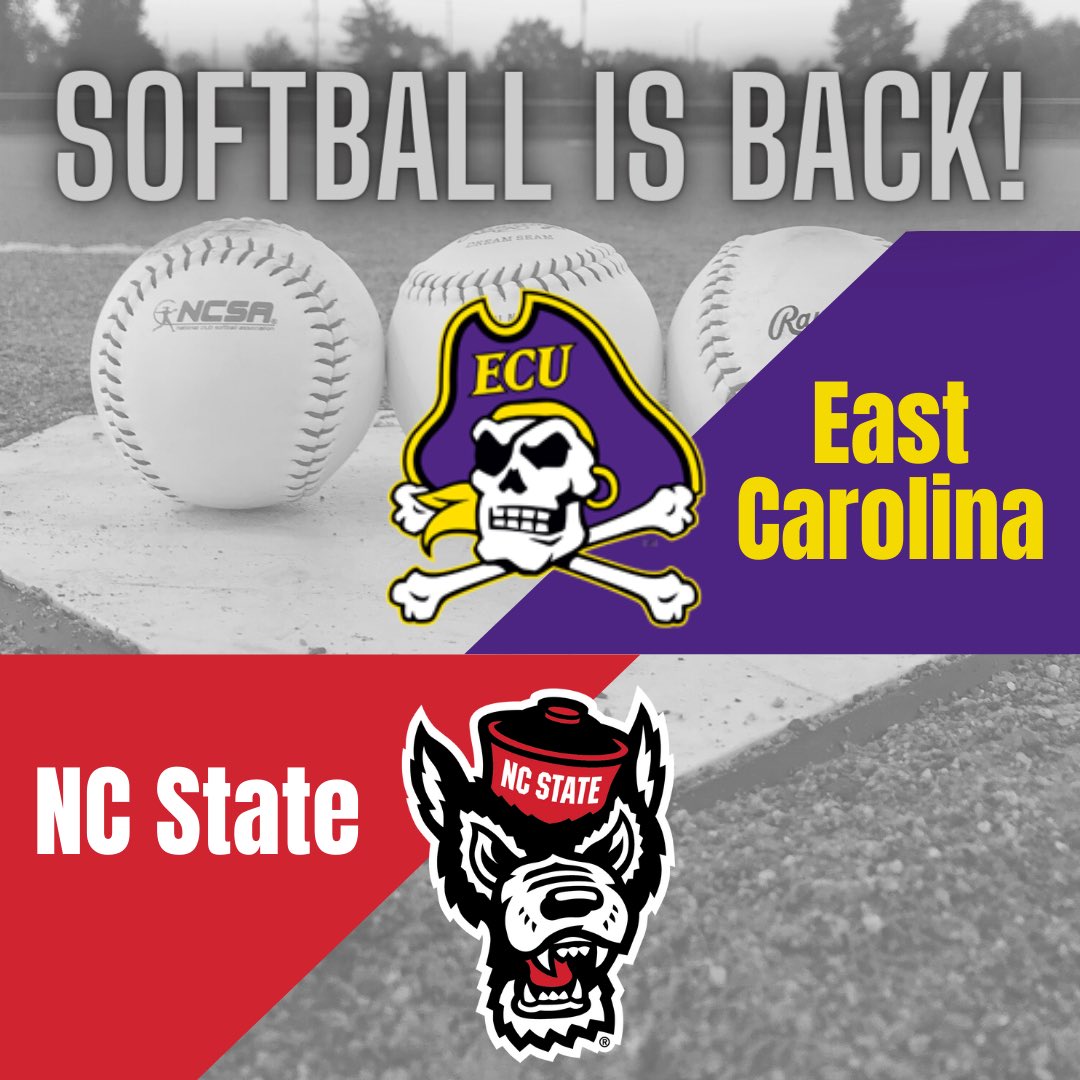 First official conference series of the Spring 2021 season THIS WEEKEND!

<a href="/ECUSoftballClub/">ECU Club Softball 🥎</a> v. <a href="/NCSUclubSB/">NC State Club Softball</a> 

Sunday, March 14th
10am, 12pm &amp; 2pm

#clubsoftball #ncsa