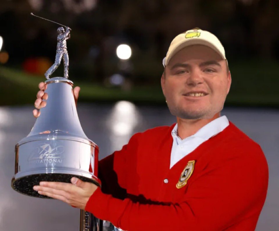 CousinClub_TGC's tweet photo. Congrats to ConsumeMyPants69 on his 3rd straight win at the Arnold Palmer Invitational! #ArnoldPants https://t.co/bnLTF0lPPg