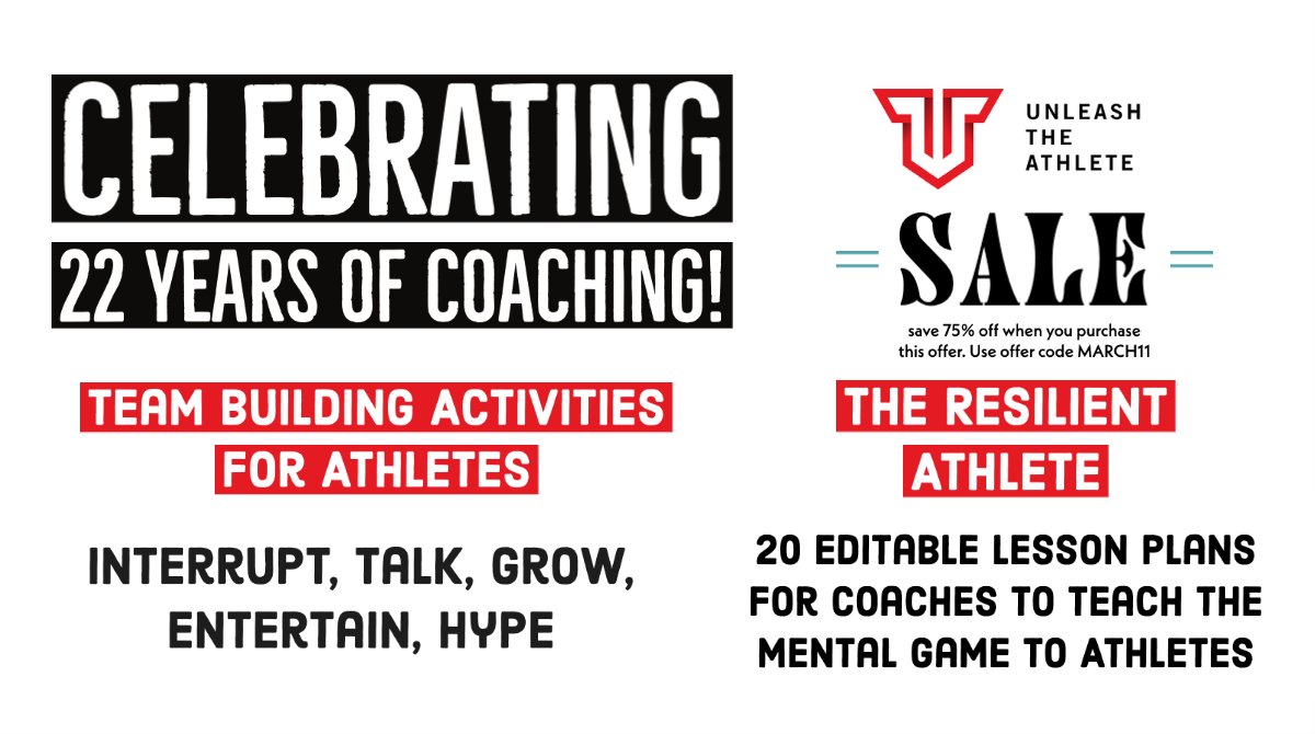 Today I am celebrating 22 years of coaching. Looking for team building ideas and some lesson plans on building a resilient athlete? I have two courses available at 75% off today and tomorrow. 

Visit --&gt; utathlete.com/offers/5LTHWKP…