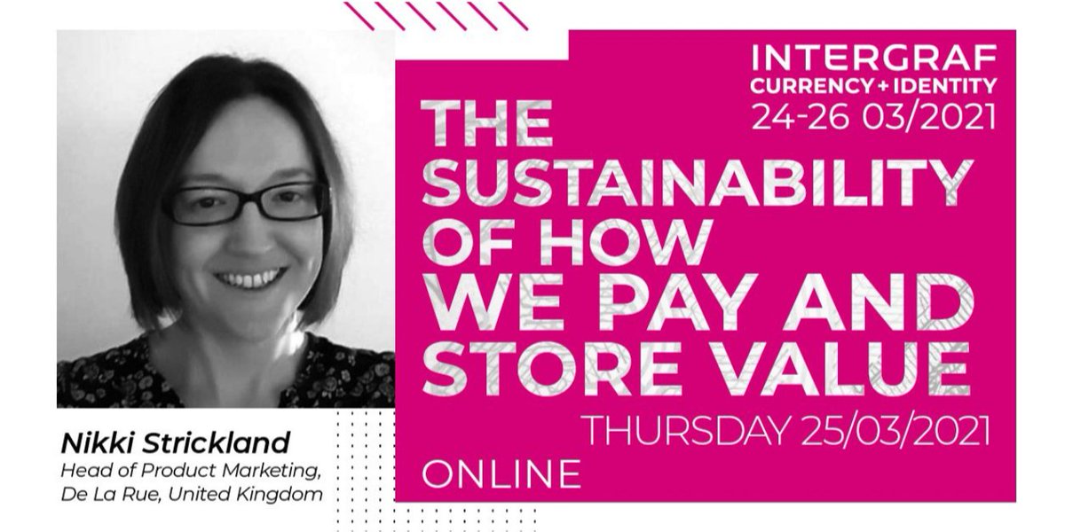 DeLaRuePlc's tweet photo. How do we ensure a sustainable and inclusive payments landscape for future generations? We've been considering the role of banknotes in the payments mix from a new angle. Join @nikkistrickland at #Intergraf on the morning of March 25th
#Speaker #Conference #CurrencyIdentity https://t.co/F5ngSZbkFq