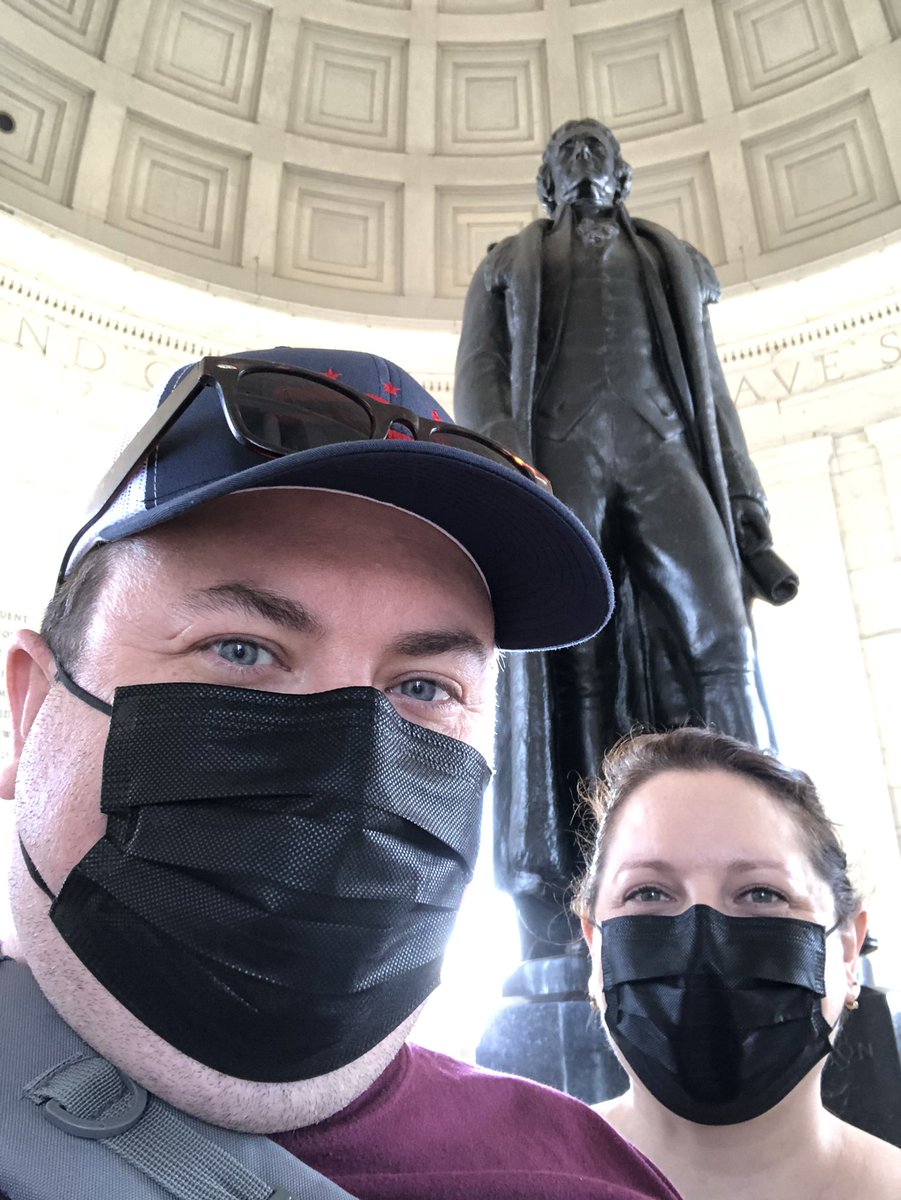 Just a couple of maskers checking out the Jefferson Memorial