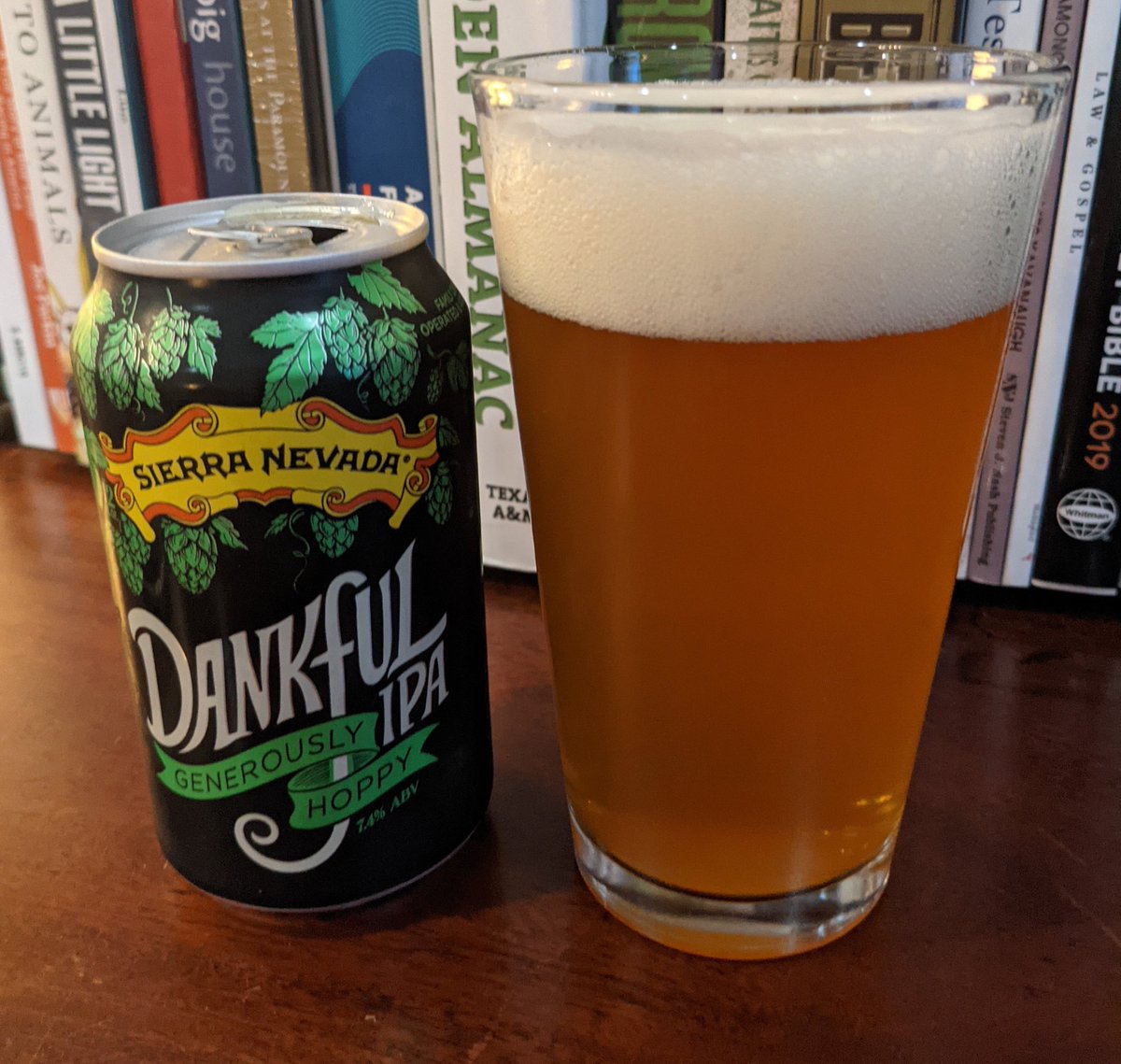 oldfatslow's tweet photo. Drinking @SierraNevada #Dankful IPA to accompany my delicious #steamiesdumplings from the @thecrescentatx &amp; Airport &amp; Lamar. A great combo. #hoppygoodness https://t.co/eITKc0mdBS