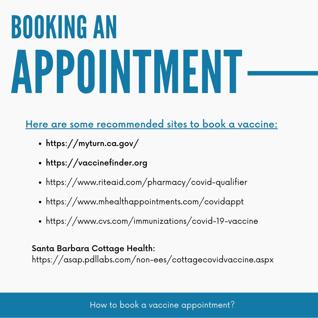 g4tucsb's tweet photo. Did you know that UC student employees are now eligible to book appointments for the COVID-19 vaccine? Here is some more info as to what that really means and resources on how to book your appointment. Got any tips for people trying to book an appointment? Share below! 👇 (1/2) https://t.co/vpuGPIe85x