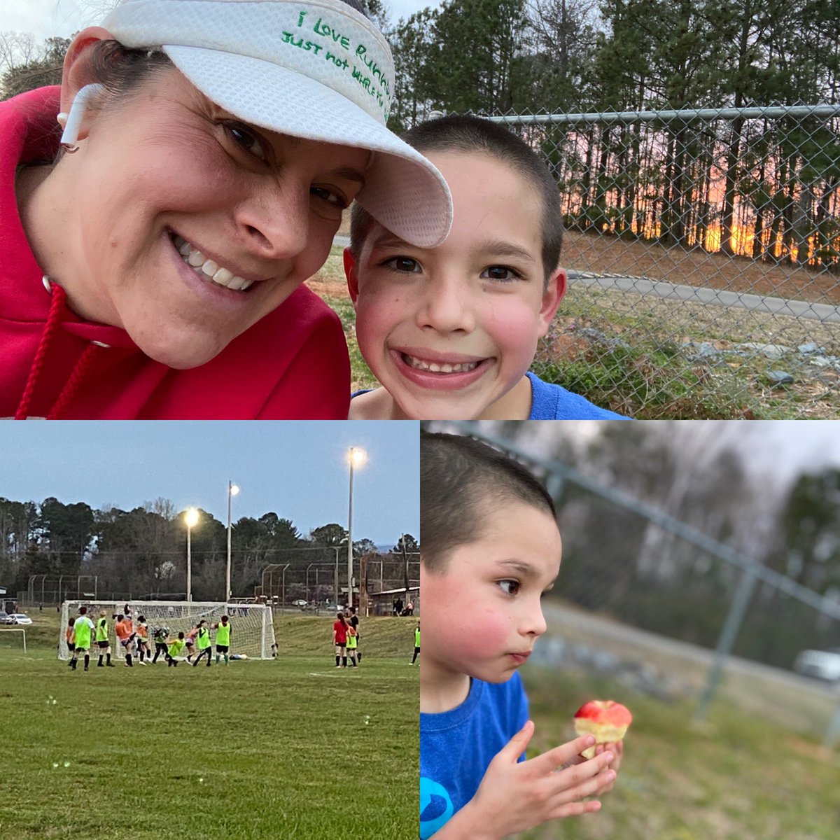 KellyMF1's tweet photo. Little run. Little snack. Little soccer. #thatsunsetthough #GusBus https://t.co/vMRP1pN67h