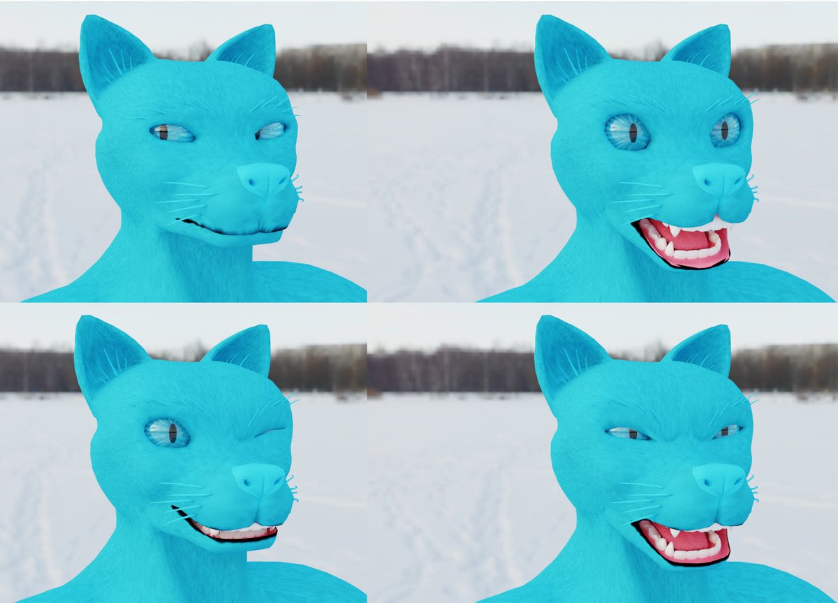 GinkazeA's tweet photo. Only experimented how expressive or not my models are. :/ #blender #facerigging https://t.co/M9cNtQqJL5