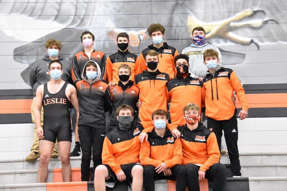 Leslie Blackhawks 2021  
GLAC Champs!!!

Leslie 39 Lakewood 36
Leslie 48 Perry 15
Leslie 51 Maple Valley 15
Leslie 45 Olivet 18

This is the first time someone other than Lakewood has won the GLAC Wrestling Championship since the league was created in 2010.
