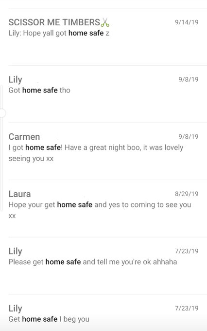 I just searched "home safe" in my whatsapp and hundreds of messages came up. Tears came to my eyes. <a href="/tag/saraheverand"class="tags"><span>#saraheverand</span></a>