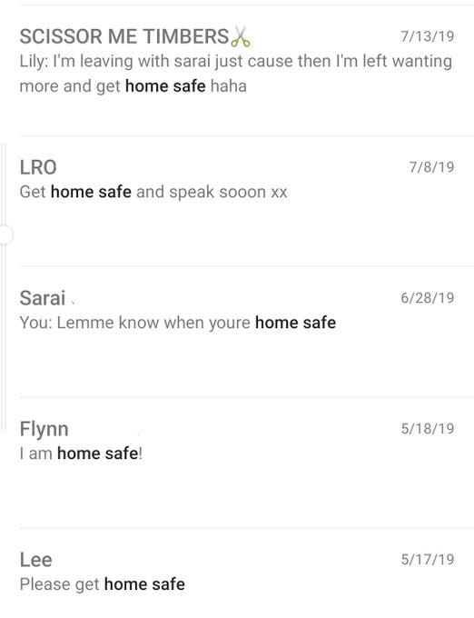 I just searched "home safe" in my whatsapp and hundreds of messages came up. Tears came to my eyes. <a href="/tag/saraheverand"class="tags"><span>#saraheverand</span></a>