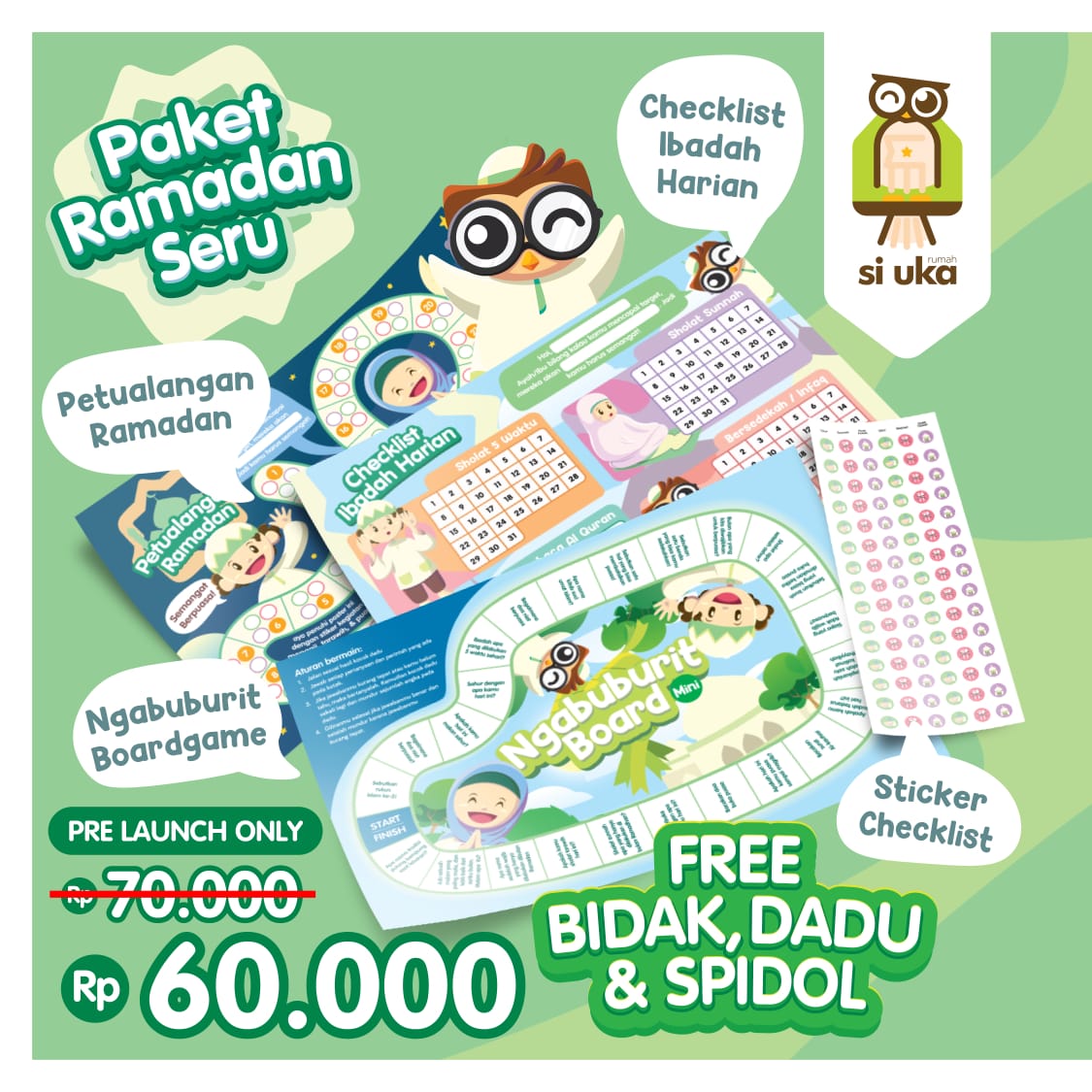toko_nodi's tweet photo. Hadir kembali produk Si Uka dalam menyambut Bulan Ramadhan ❤️❤️

*Paket Seru Ramadhan* ini apa aja sih isinya 

1. Poster Petualangan Ramadhan
2. Stiker Checklist
3. Checklist Ibadah Harian
4. Ngabuburit Boardgame

🔗https://t.co/3B3W04LT0U https://t.co/Ga1NFkgId0