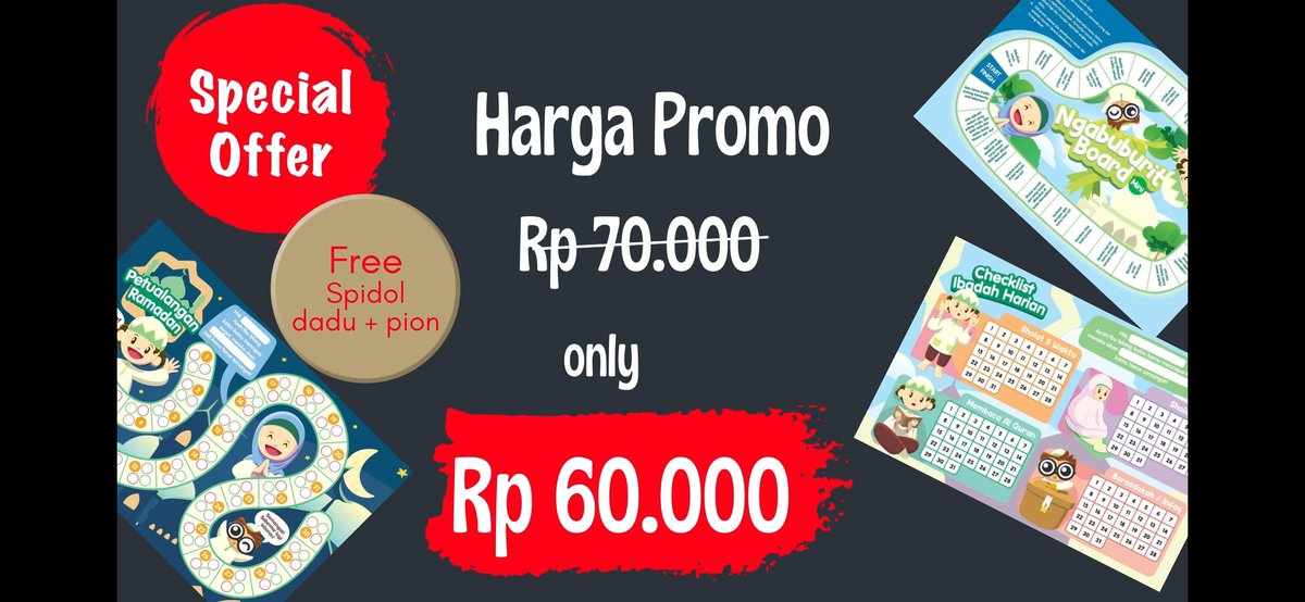 toko_nodi's tweet photo. Harga Promo hanya selama BULAN MARET 2021

BONUS 
✓ 1 Spidol
✓ 4 Pion
✓ 1 Dadu
✓ Packaging Kardus yang tebal dan aman

🔗https://t.co/3B3W04LT0U https://t.co/QbKmC1vx78
