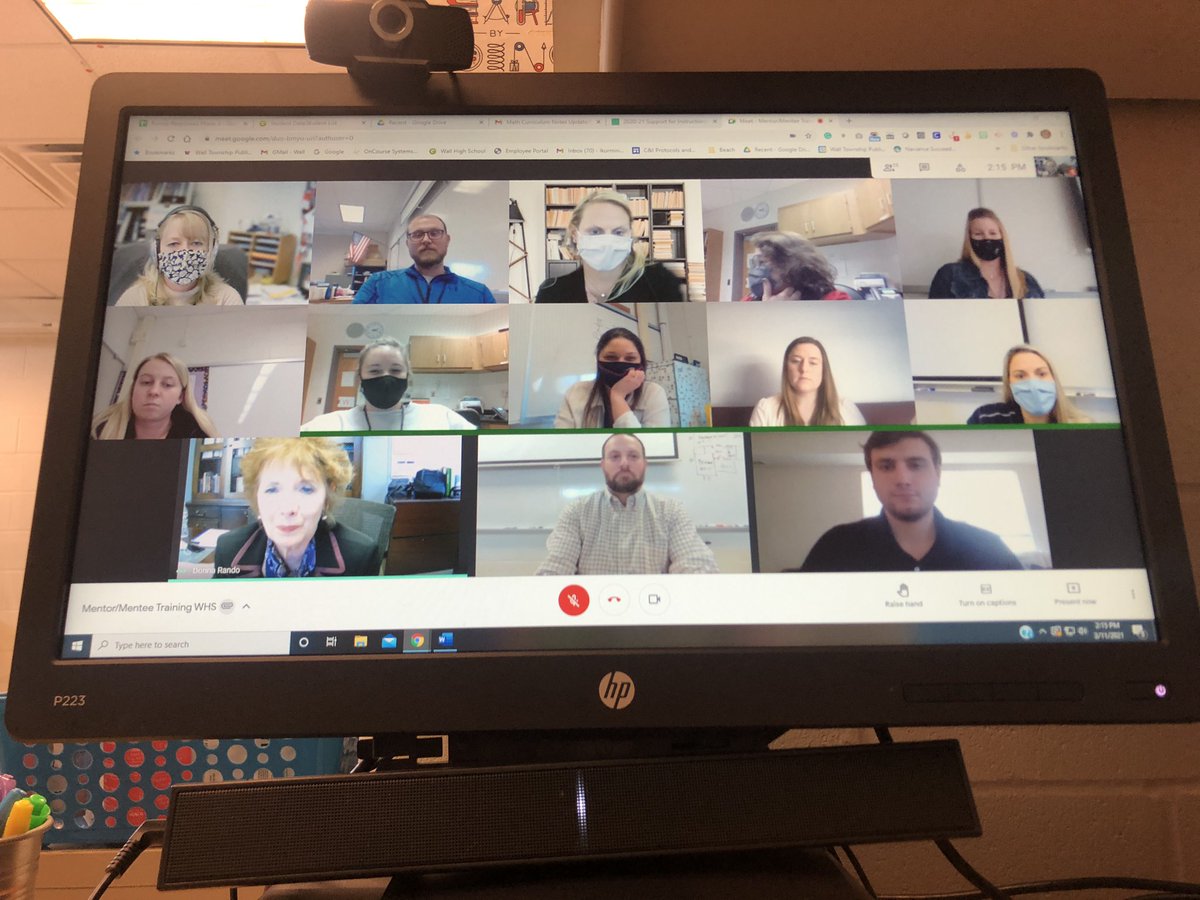 WHS Mentors &amp; Mentees participate in a Google Meet sharing experiences in the classroom. <a href="/WallHSKnights/">WallHSKnights</a> #wallin