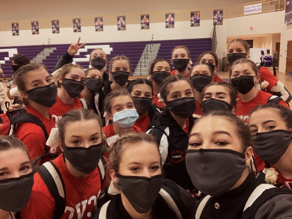 Great performance at Catholics Leagues yesterday! 19 consecutive years❤️🖤 
Congratulations to our award recipients as well.
All-Academic: Haley Eby
All-League: Makenna Yost and Cami Bourdage
All-Catholic: Kristina Garcia, Marissa Grech and Olivia Selewski