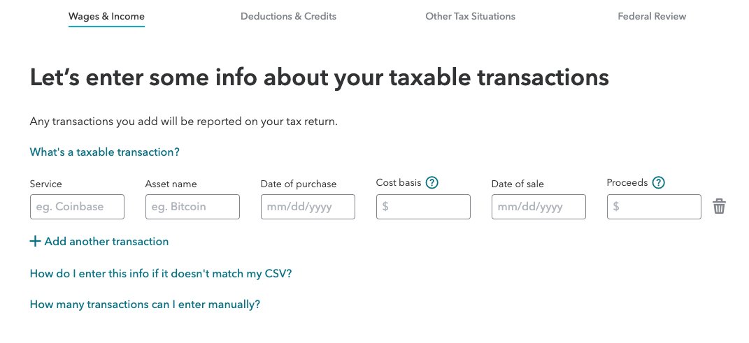 cryptocurrency income turbotax