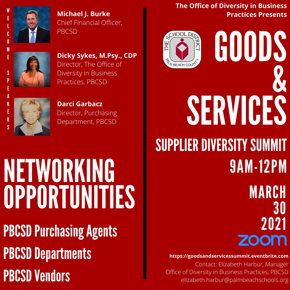DGSBlogger's tweet photo. We hope to see you in the Zoom room, well, at least one of the many breakout rooms!    We are thrilled to be able to bring this event to our community of small businesses.    The Office of Diversity in Business Practices here for you! #networking #outreach #relationshipbuilding https://t.co/kYy6AYrJme