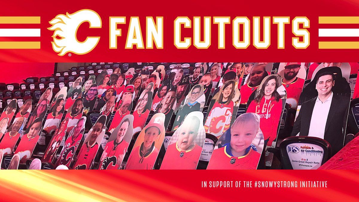 NHLFlames's tweet photo. #CofRed, while nothing will ever come close to your in-person energy, we do want to see your smiling faces in the 'Dome!

You can purchase a cutout to sit in the stands for the remainder of the season - all proceeds will go to charitable causes: https://t.co/aCUuxKQmJT https://t.co/Ium2W1zhuf