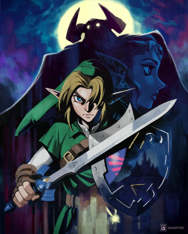 snakepixel's tweet photo. A little something for the Legend of Zelda's 35th anniversary! I always did love the 64-era's use of deep shadows. #Zelda35th https://t.co/T8mzYp7uXH