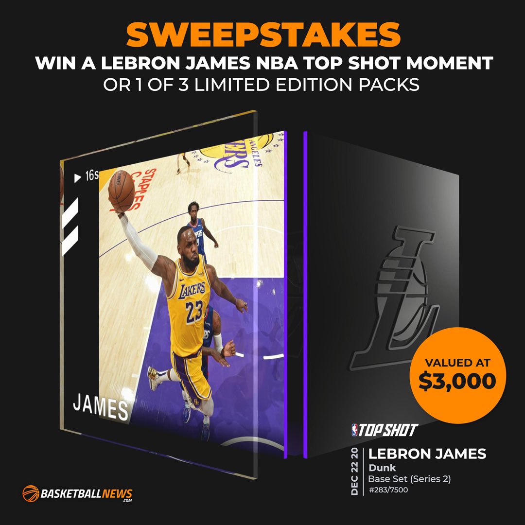 basketbllnews's tweet photo. We had a lot of fun with @mcuban on our live episode of NBA Top Shot Weekly today! Don’t miss out on your chance to win a LeBron James @nba_topshot moment (#283 out of 7500) and 2 more limited-edition packs. Enter here: https://t.co/og8byFmPEn https://t.co/tqZRDT0HAS