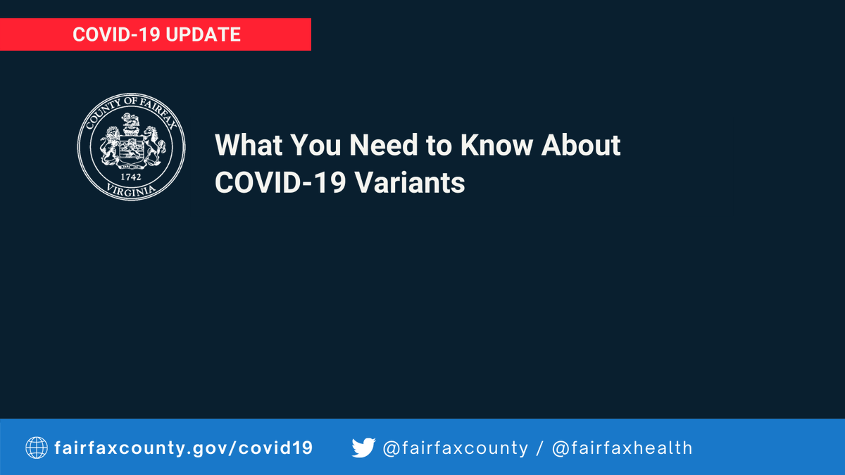 fairfaxcounty's tweet photo. New strains of the COVID-19 virus are spreading across the United States, as well as in the D.C. region. 

What you need to know about COVID-19 variants: https://t.co/xUVlR1z7wi https://t.co/OS0XORBB05
