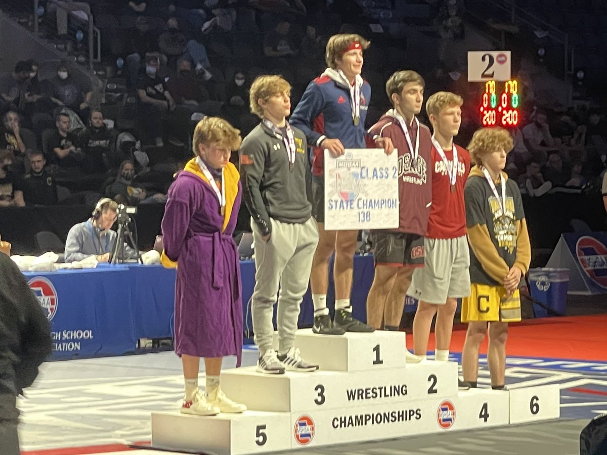 .<a href="/bhs_grapplers/">Benton Wrestling</a> senior <a href="/tmurphy511/">Tyler Murphy</a> receives his 4th-place medal, the fourth medal of his career.
