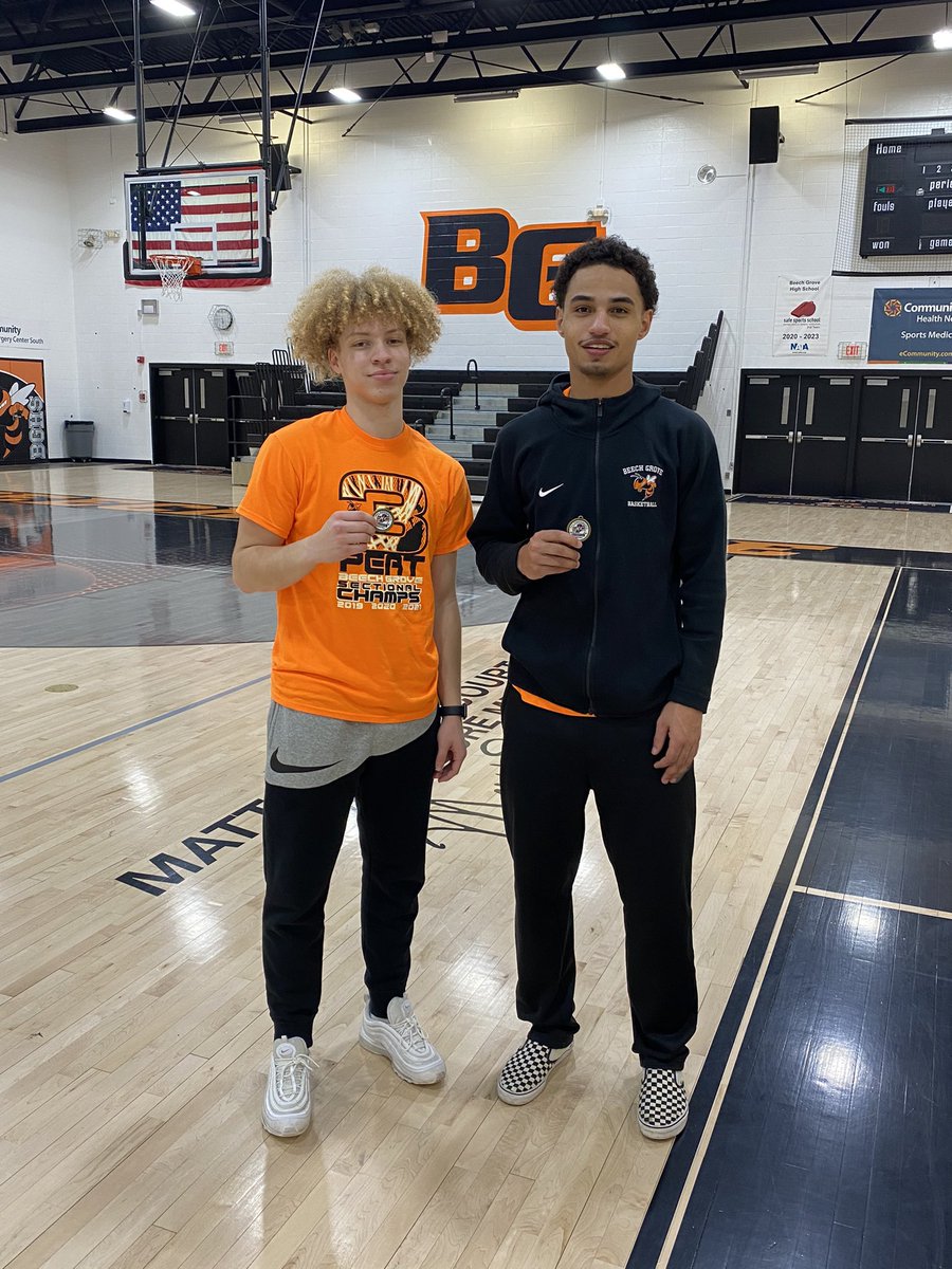 Congratulations to <a href="/BGHSBasketball/">BeechGroveBasketball</a> ICC All-Conference basketball players, Jadyn Curry &amp; Gavin Mitchell! #HornetPride