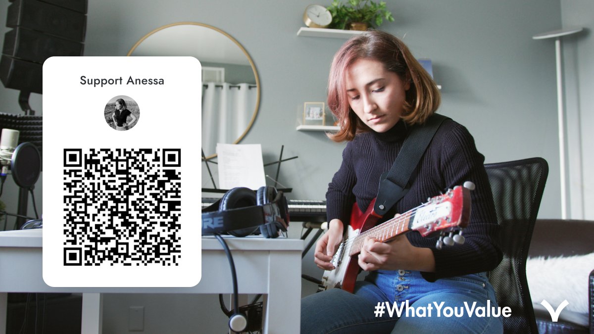 Valora's tweet photo. When creativity sings it’s a beautiful gift. Together, we Valora by making sure creators have the support and resources to create. Scan this QR code to share value to Anessa with @ValoraApp. #WhatYouValue https://t.co/wR6Os3aR0a