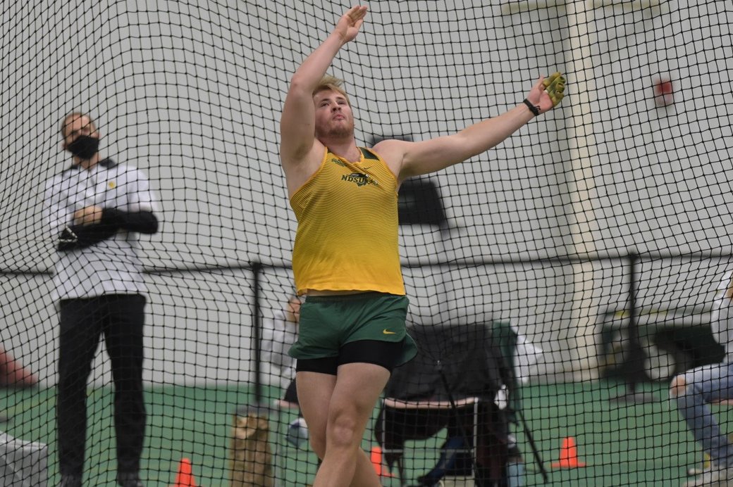 NDSUTrackField's tweet photo. A career-best on his final attempt at the NCAA Championships! 

Trevor Otterdahl goes 73-05.25 (22.38m) in the weight throw to place 𝟰𝘁𝗵 at the national meet! https://t.co/qxxSLwUTQc