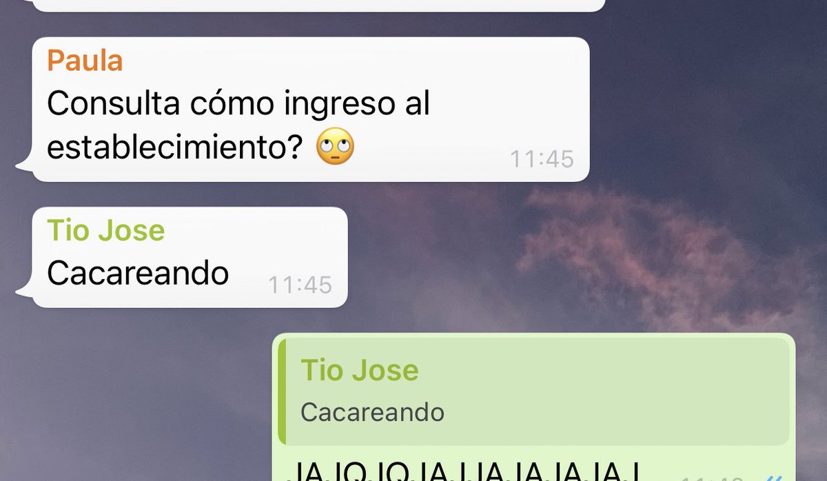AmpaLorences's tweet photo. Desp mamá indignada pregunto en el grupo de la familia como había entrado al local y mi tío le contesta https://t.co/6AEaJUYEQT