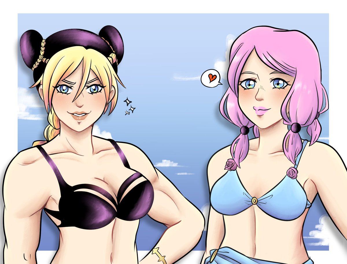 Still kinda happy with this Yasuho x Jolyne commission I did last year, the...