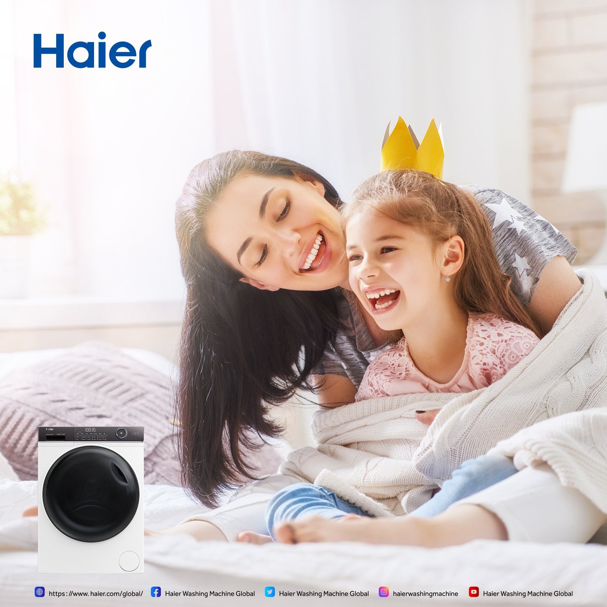 Haierwm's tweet photo. #Haier washing machine, add a pop of color to your warm, clean and healthy home space. https://t.co/crYOwL61yp